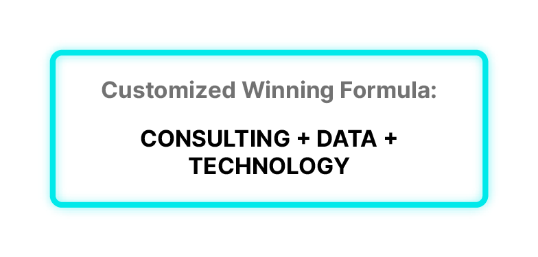  Customized Winning Formula: CONSULTING + DATA + TECHNOLOGY